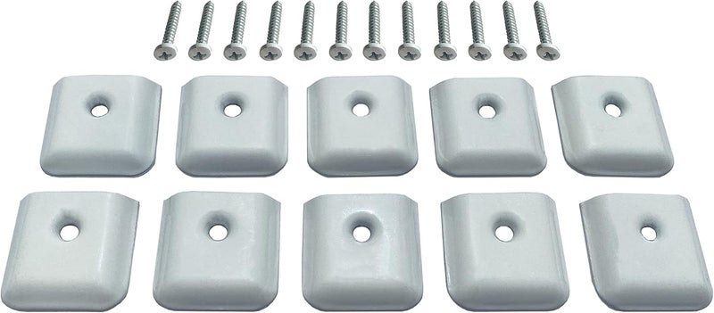 fsp 10 Pack RV Camper Trailer Aluminum Extrusion White Flat End Cap for Vinyl Trim Molding 1" with Screws (White) - Image 1
